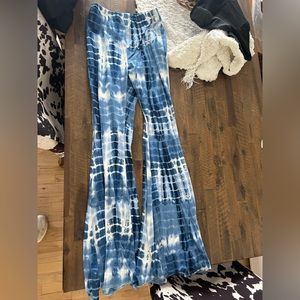 Tie dye stretchy flare pants
